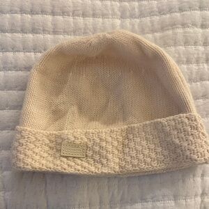 Coach Cream Knit Cuffed Beanie